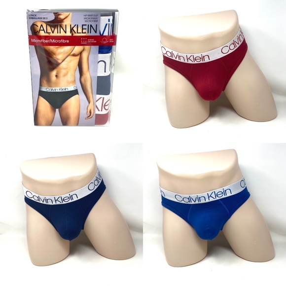 Calvin Klein Other - Calvin Klein Men Underwear Microfiber 3-Pack Hip Brief Red/Blue Size NP22110947